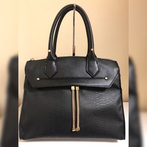 ALDO Black BISON Satchel FAUX LEATHER PYTHON Purse